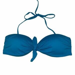 Primark Teal Blue Tie Bust Halter Bikini Swim Top Women's Size 8